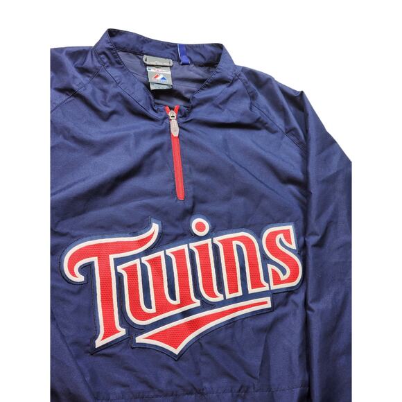 Majestic Minnesota Twins Pullover Windbreaker XL CoolBase Warmup Dugout Baseball - Picture 3 of 12